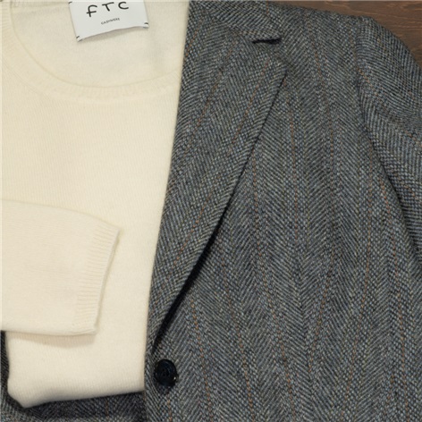 Charcoal Herringbone Ladies Blazer