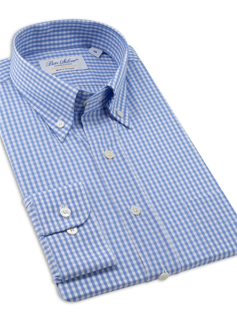 Light Blue Gingham Button Down