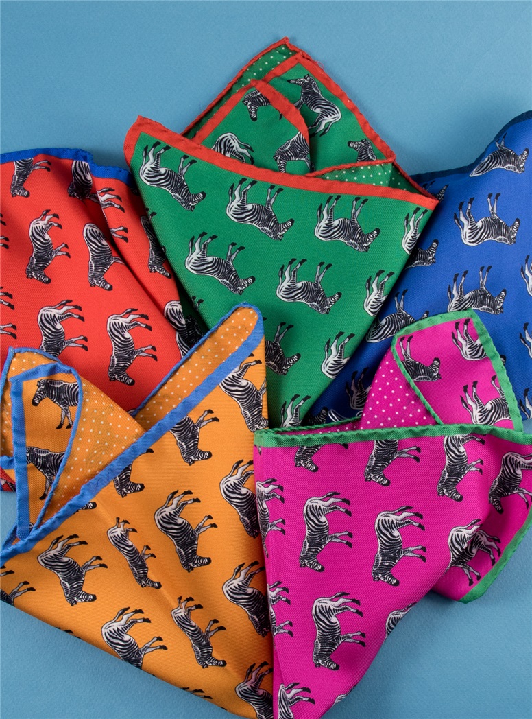 Silk Zebra & Polka Dot Reversible Pocket Squares
