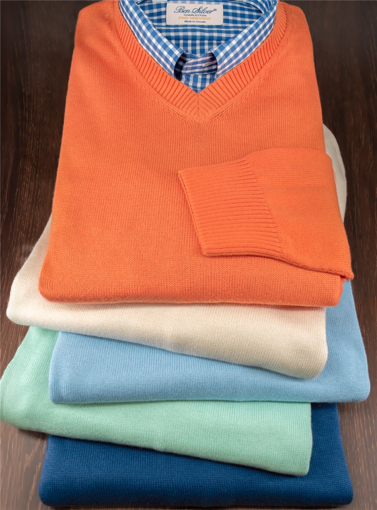 Cotton V-Neck Sweaters