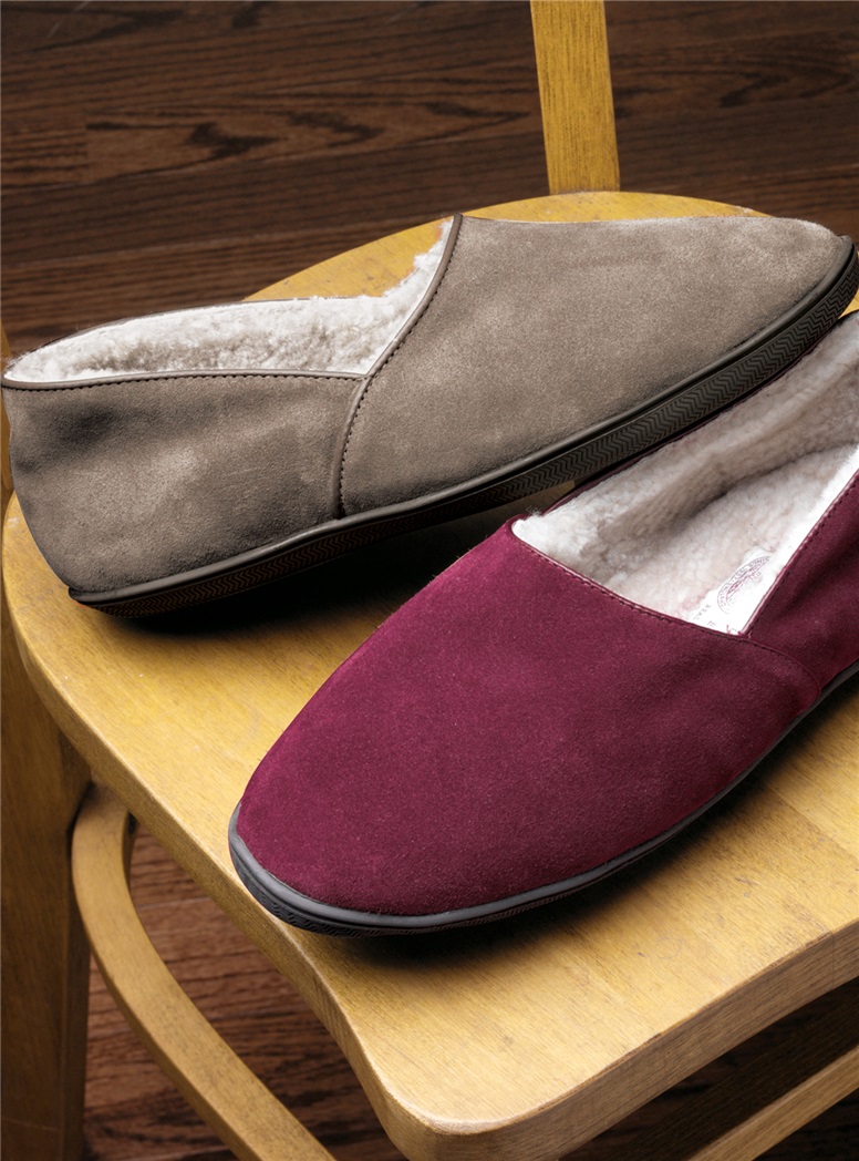 The Trevor Suede Slippers with Non-Slip Soles