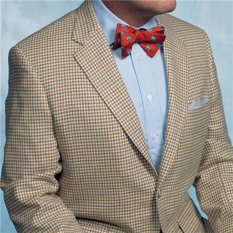 Classic District Check Sport Coat in Grey-ish Blue and Ochre