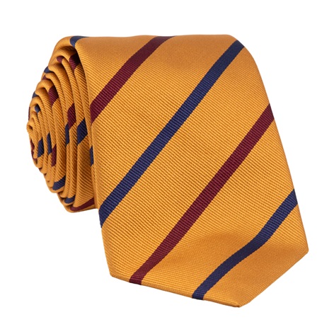Silk Bar Striped Tie in Gold