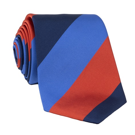 Silk Block Striped Tie in Periwinkle