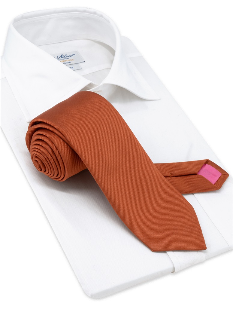 Silk Signature Solid Tie in Copper