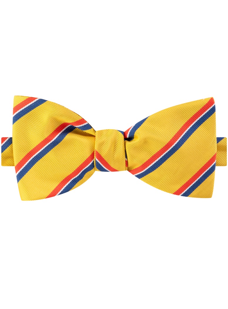 Silk Striped bow Tie in Sun