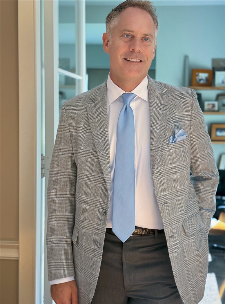 Grey and Cream Cashmere Glen Plaid Sport Coat