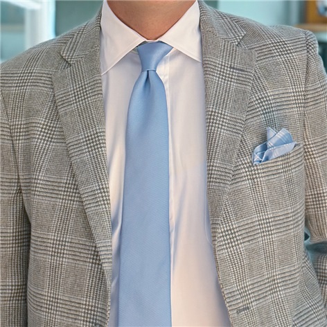 Grey and Cream Cashmere Glen Plaid Sport Coat