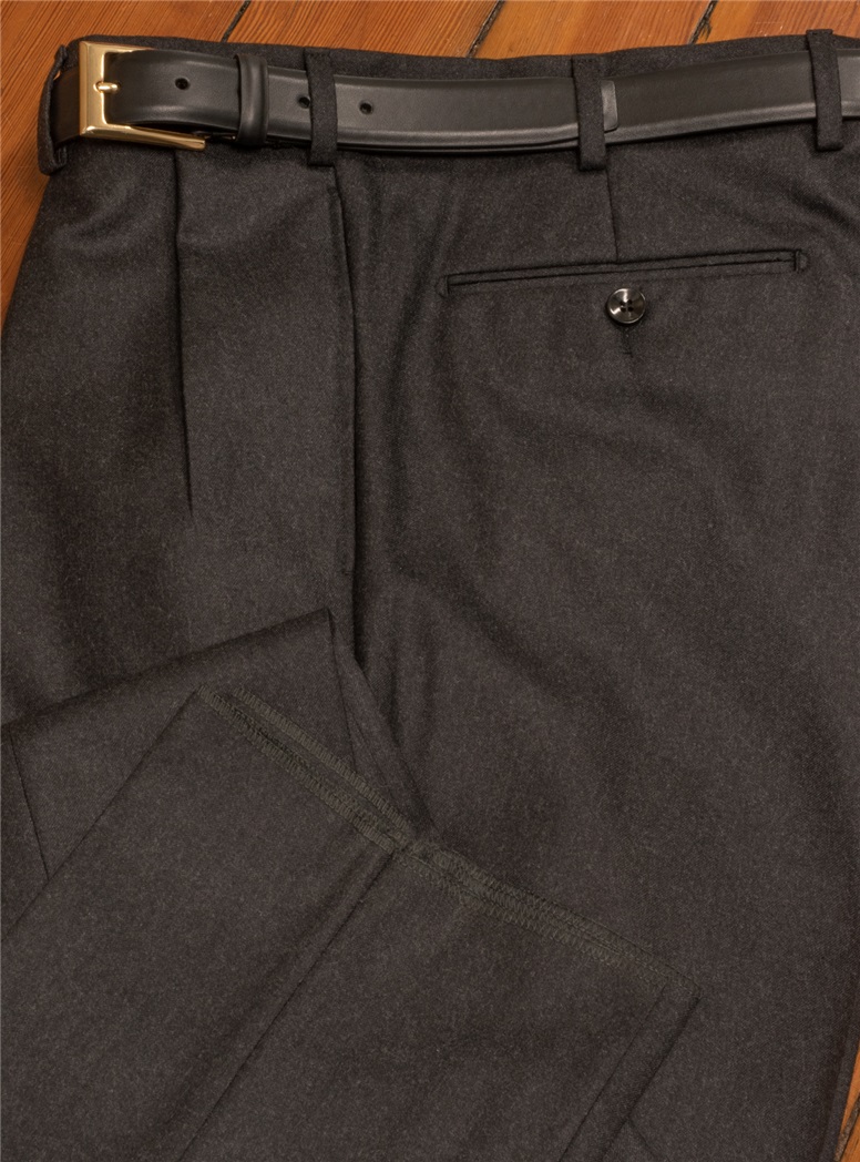 Italian Flannel Trousers in Forward Pleat