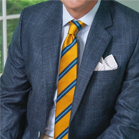 Wool, Silk and Cashmere Sport Coat in Blue Glen Plaid