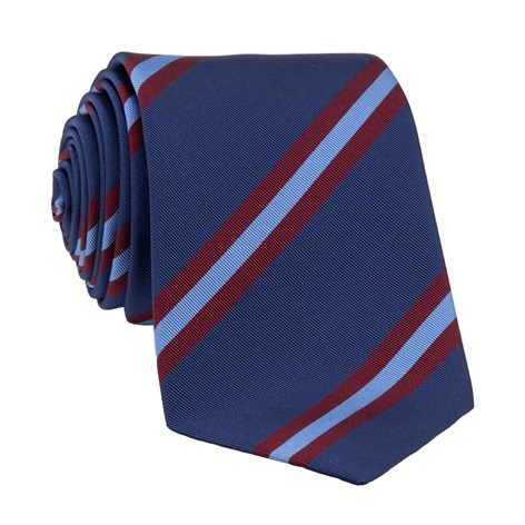Mogador Silk Striped Tie in Denim