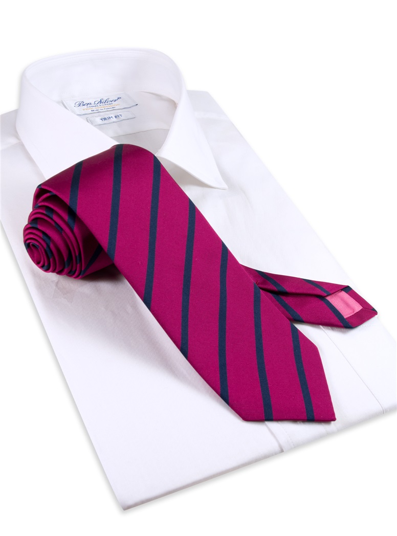 Mogador Striped Tie in Magenta