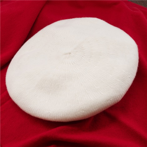 Ladies Cashmere Beret in White