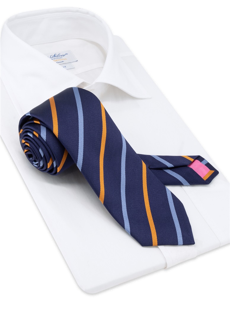 Silk Bar Striped in Navy