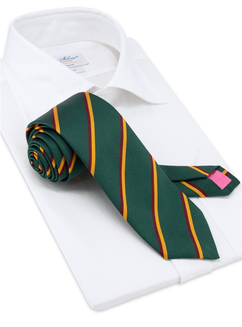 Silk Double Striped Tie in Bottle