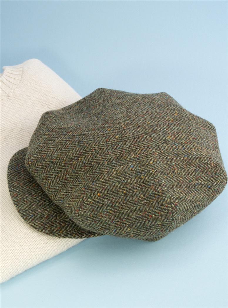 Wool Donegal Herringbone Turnberry Cap The Ben Silver Collection