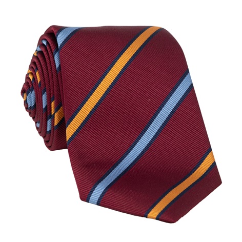 Silk Striped Tie in Garnet