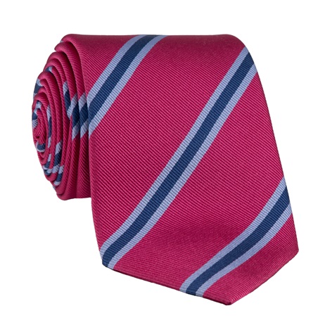 Silk Striped Tie in Magenta