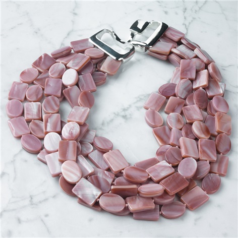 Dark Pink Mother of Pearl Necklace