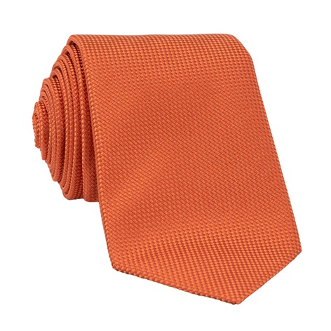 Silk Basketweave Tie in Burnt Orange
