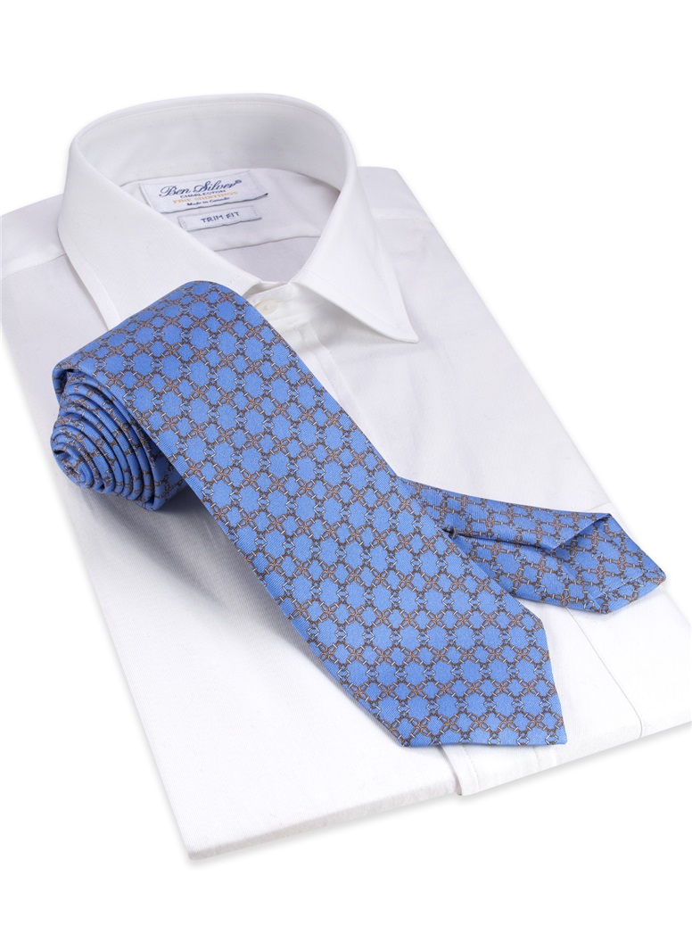 Silk printed Tie in Sky