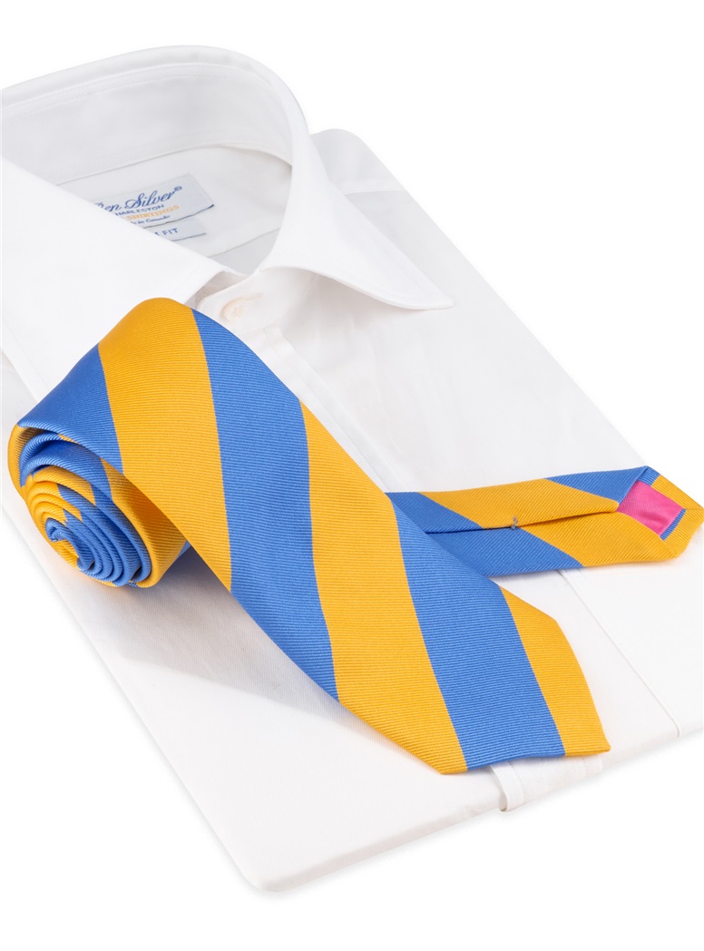 Silk Block Striped Tie in Sun & Sky