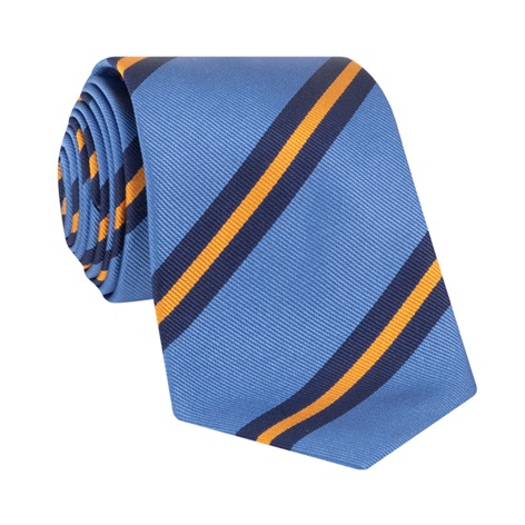 Silk Striped Tie in Cornflower