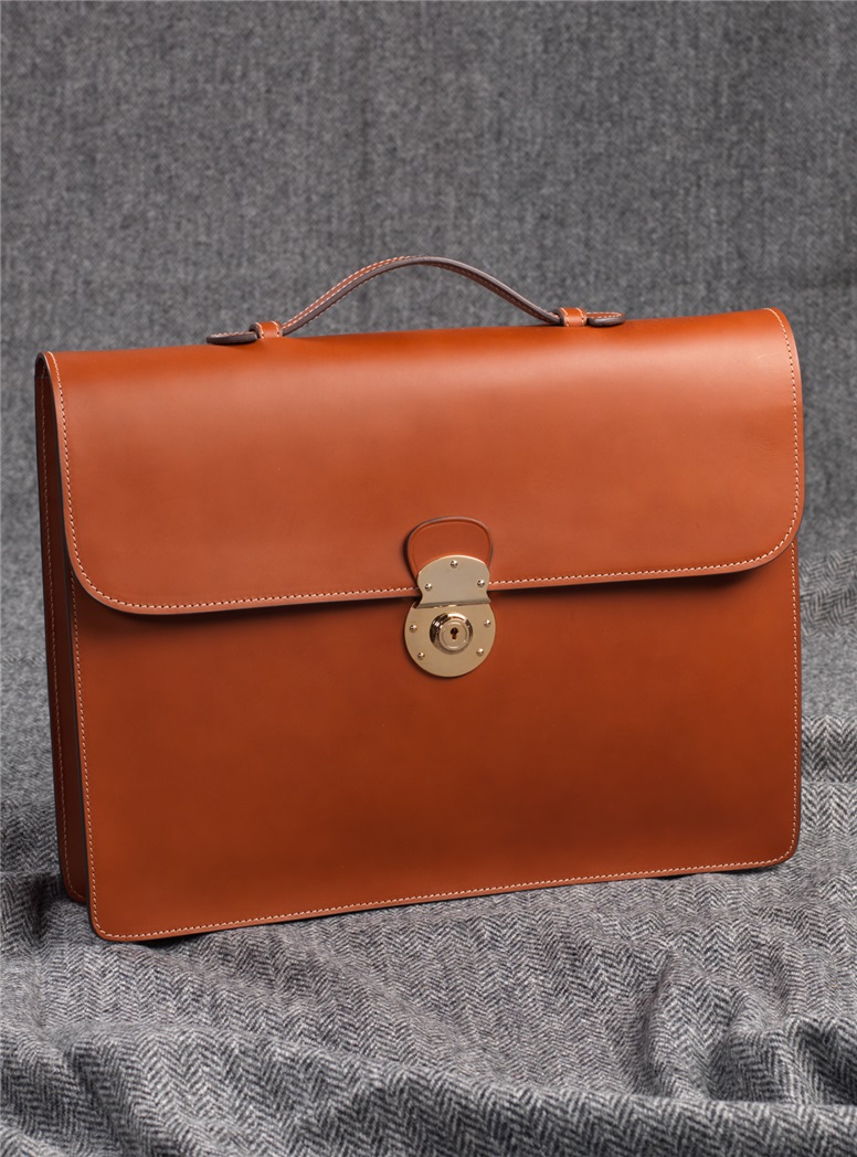 Leather Document Case in Chestnut