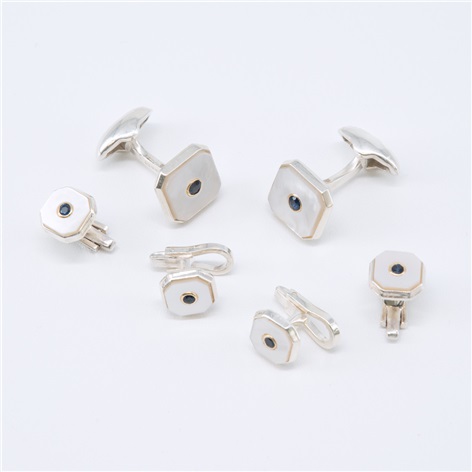 Mother of Pearl and Sapphire Formal Set