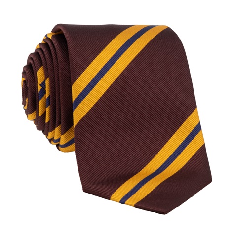 Silk Striped Tie in Mahogany