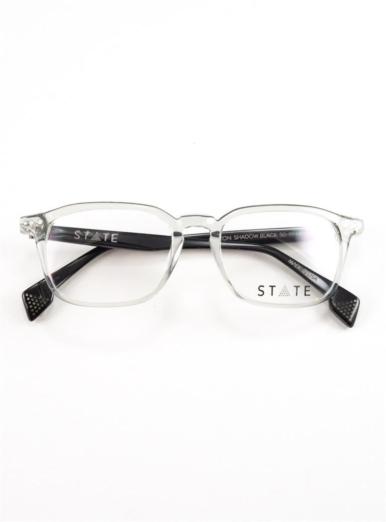Slim Rectangular Frames in Shadow with Black Temples
