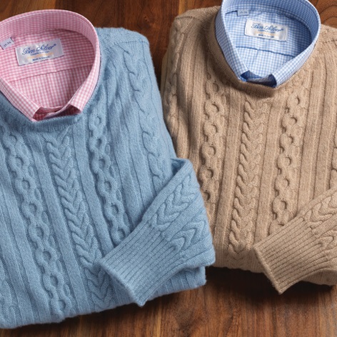 Cashmere Cable Knit Crewneck Sweaters