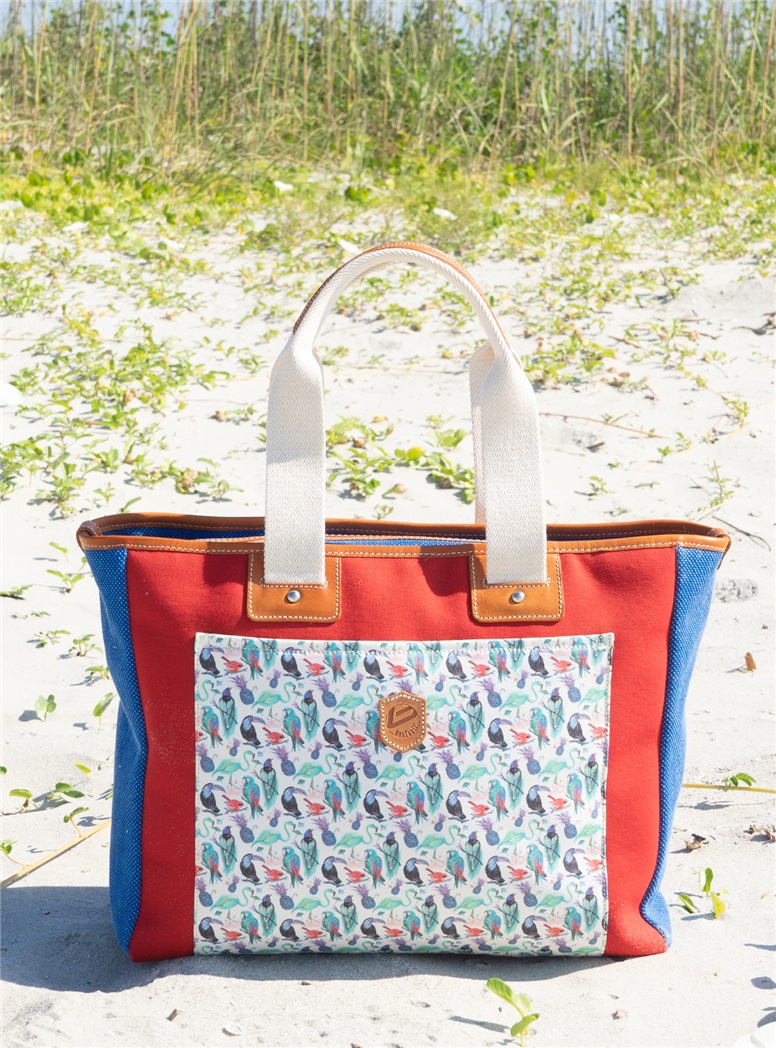 Ladies Canvas Printed Bird Tote