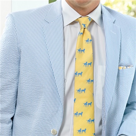 Powder Blue and Cream Seersucker Suit