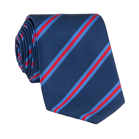 Silk Striped Tie in Navy