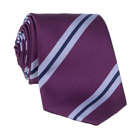 Silk Striped Tie in Royal, Purple and Sky