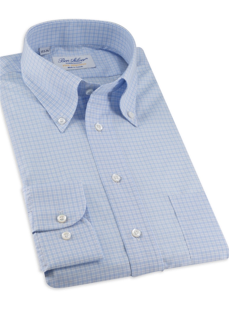 Sky and Cobalt Windowpane Button Down