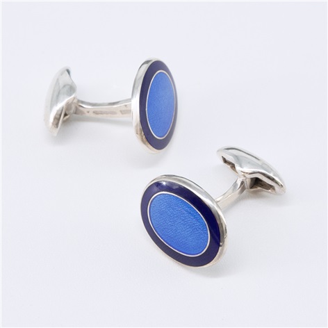 Oval Cufflinks in Cobalt and Navy
