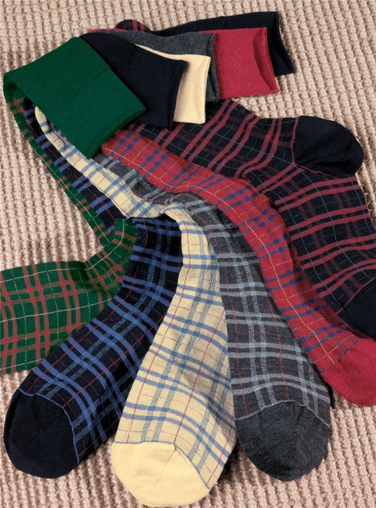 Plaid 85% Wool Socks