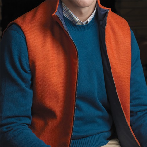 Lightweight Reversible Vest in Orange and Blue
