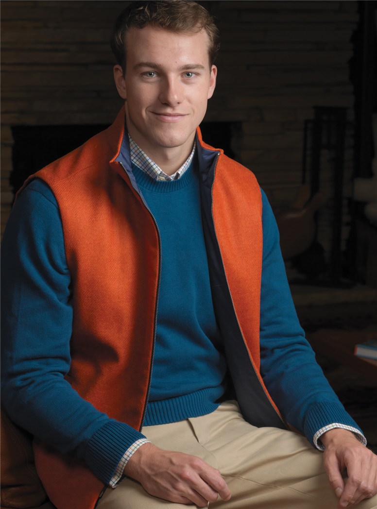 Lightweight Reversible Vest in Orange and Blue