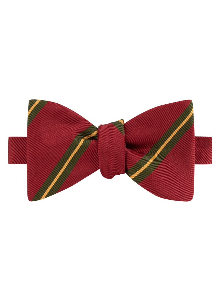 Mogador Striped Bow Tie in Cranberry