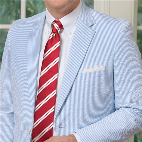Powder Blue and Cream Seersucker Sport Coat