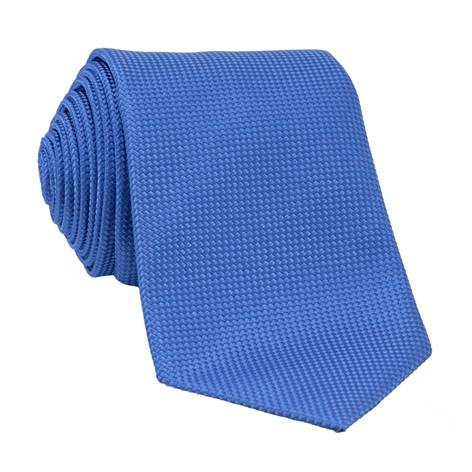 Silk Basketweave Tie in Bright Blue