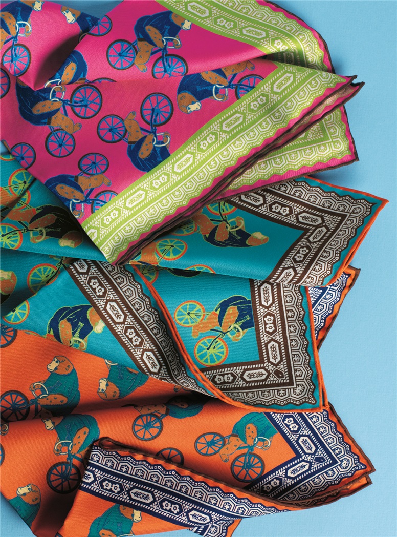 Silk Biking Ape Pocket Squares