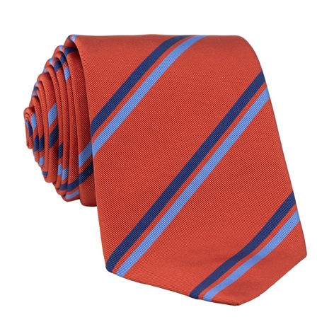 Silk Striped Tie in Persimmon