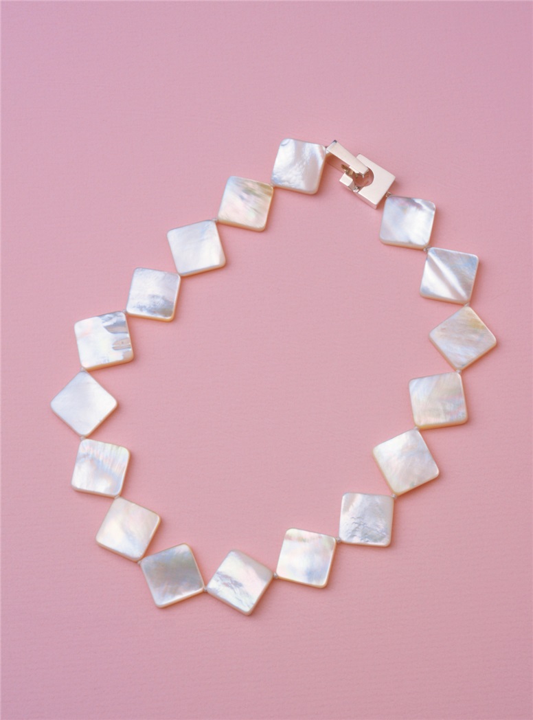 White Square Mother of Pearl Necklace