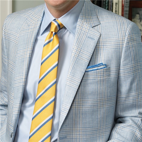Cream and Blue Glen Plaid Sport Coat