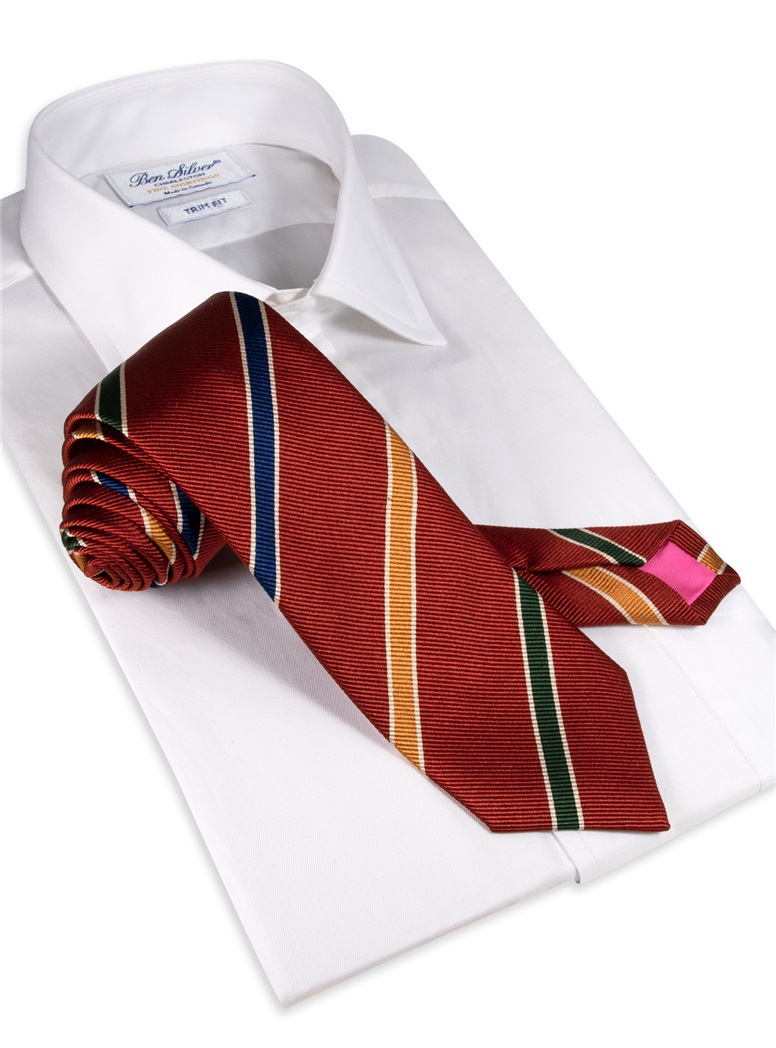 Mogador Striped Tie in Ruby