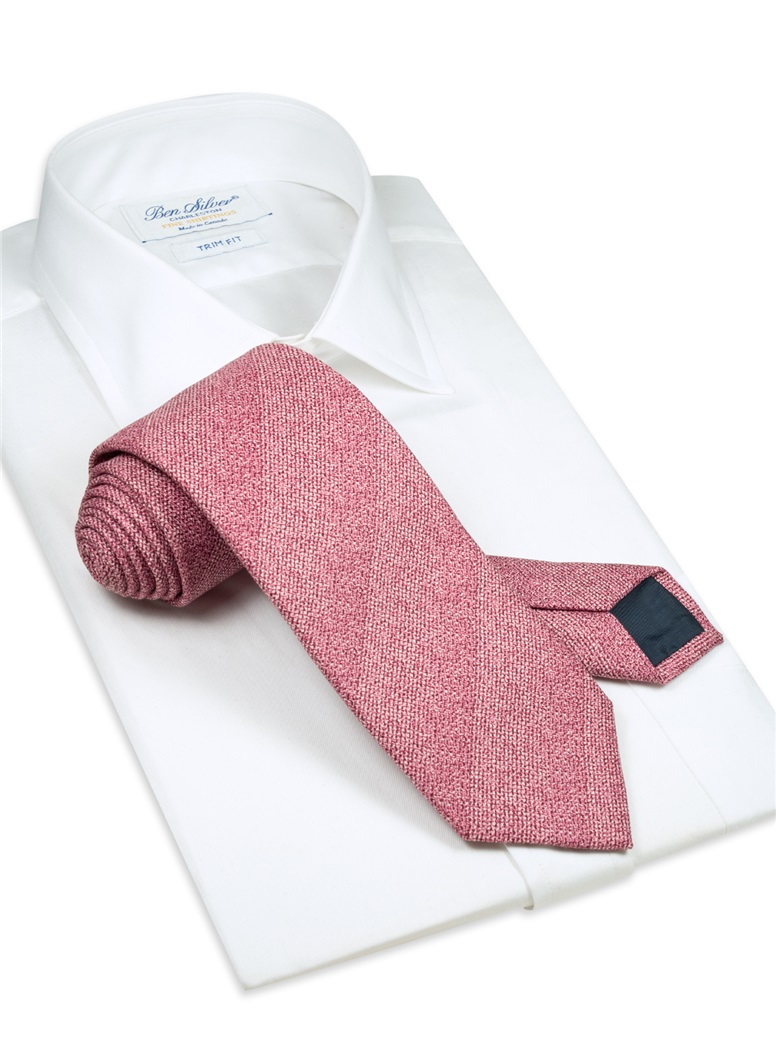 Silk Woven Tie in Rose